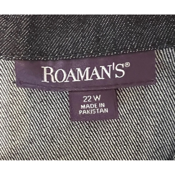 Roman's Blue Jean Pocket Jacket Dark
Wash Sz 22W - Picture 2 of 4